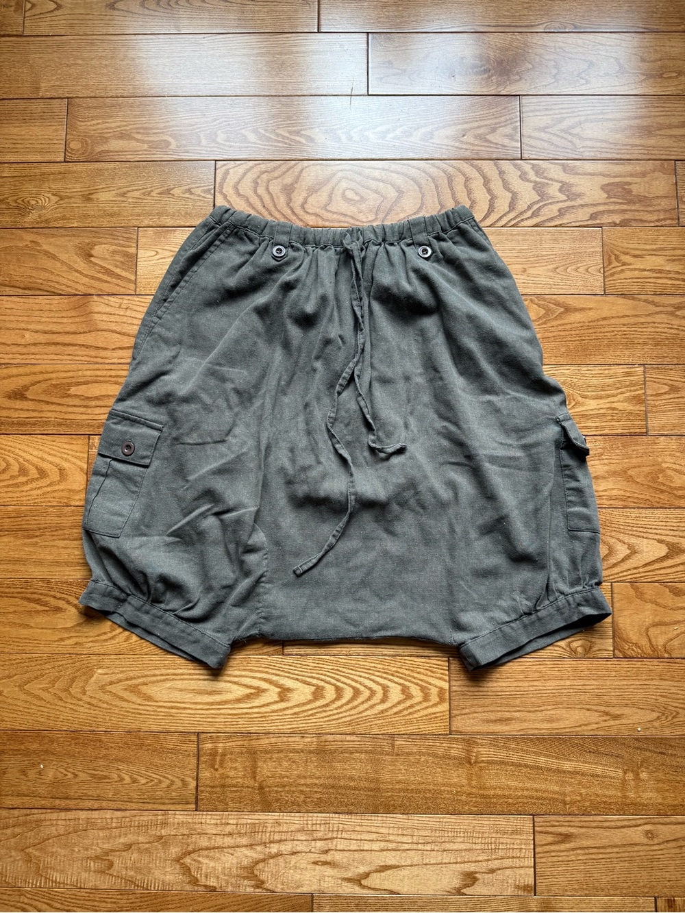 Vintage Japanese Olive Green Cargo Shorts